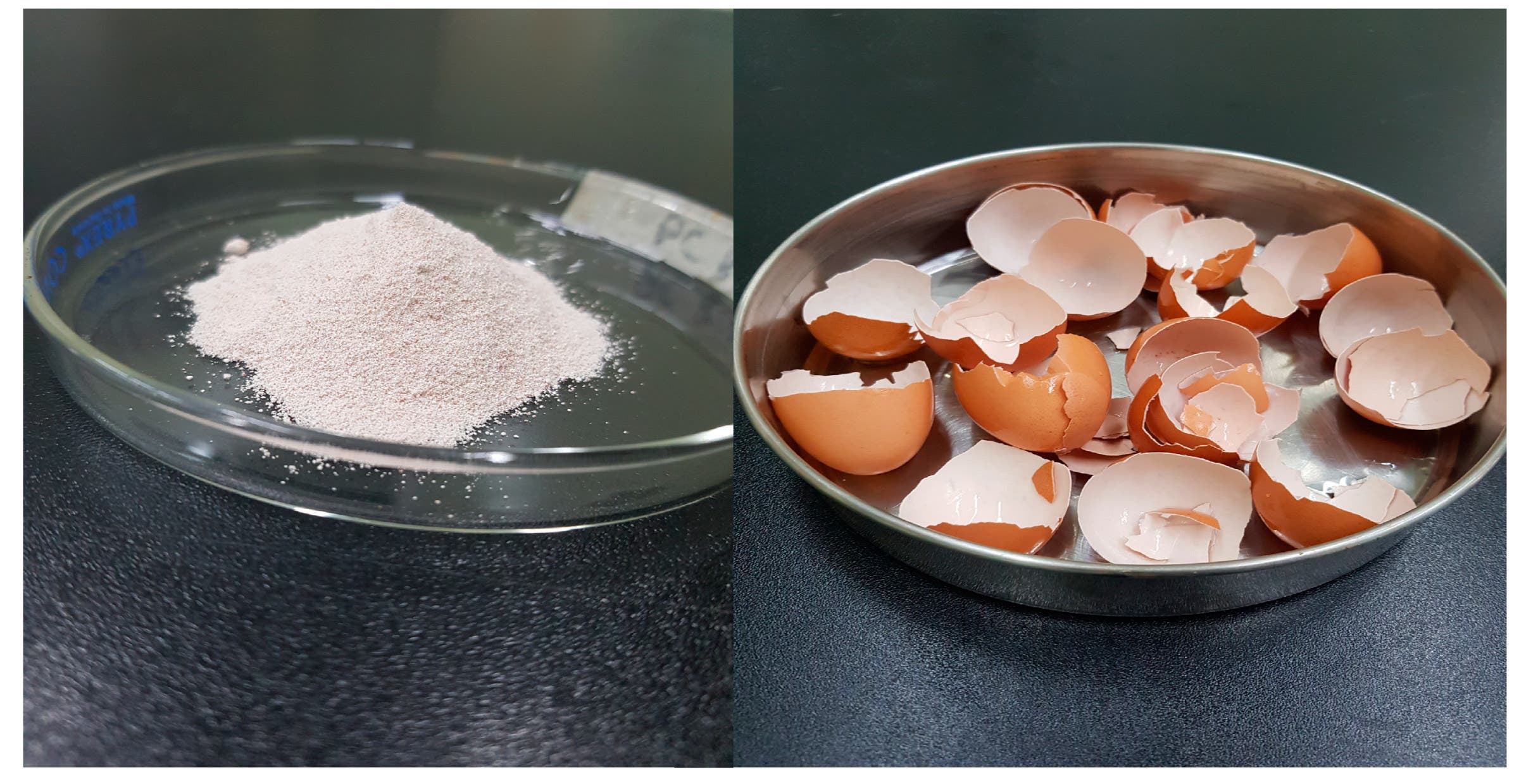 Powdered eggshells for cleaning